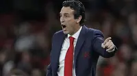 Pelatih Arsenal, Unai Emery, saat pertandingan melawan Vorskla pada laga Liga Europa di Stadion Emirates, London, Kamis (20/9/2018). Arsenal menang 4-2 atas Vorskla. (AP/Kirsty Wigglesworth)