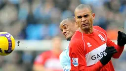 Middlesbrough&#039;s forward Afonso Alves during English Premier league match at The City of Manchester Stadium in Manchester, on February 7, 2009. AFP PHOTO/ANDREW YATES