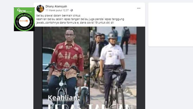 Cek Fakta Liputan6.com menelusuri klaim foto Anies bermain sirkus