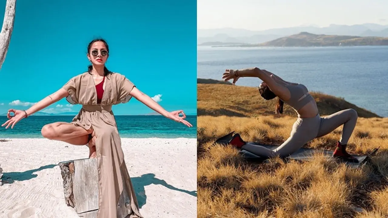 6 Potret Kirana Larasati saat Yoga di Alam Bebas, Makin Memesona