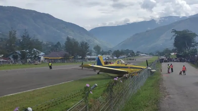 Pesawat Pelita Air tergelincir di Bandara Karubaga, Kabupaten Tolikara, Papua, pukul 09.15 WIT, Selasa (9/6/2020).