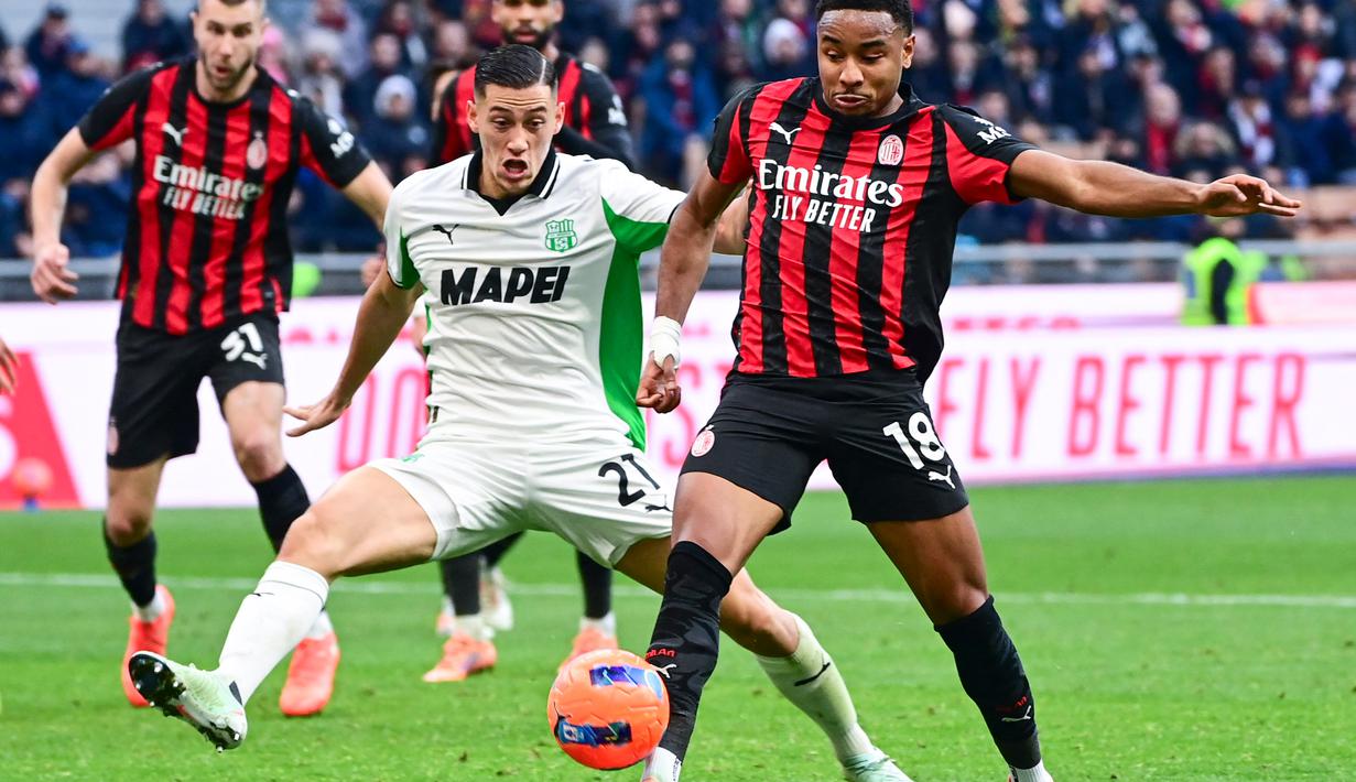 Aksi bertahan Jay Idzes dalam laga ini cukup baik dengan membukukan satu kali tekel, lima kali sapuan, tiga kali intersep, tiga kali recoveries, dan sembilan kali defensife contribution. (AFP/Piero Cruciatti)