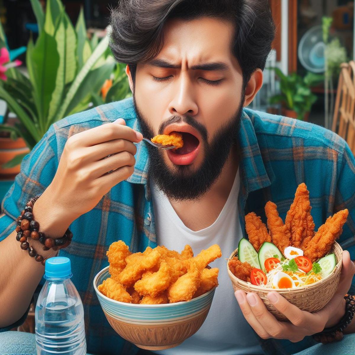 Ilustrasi Makan Gorengan