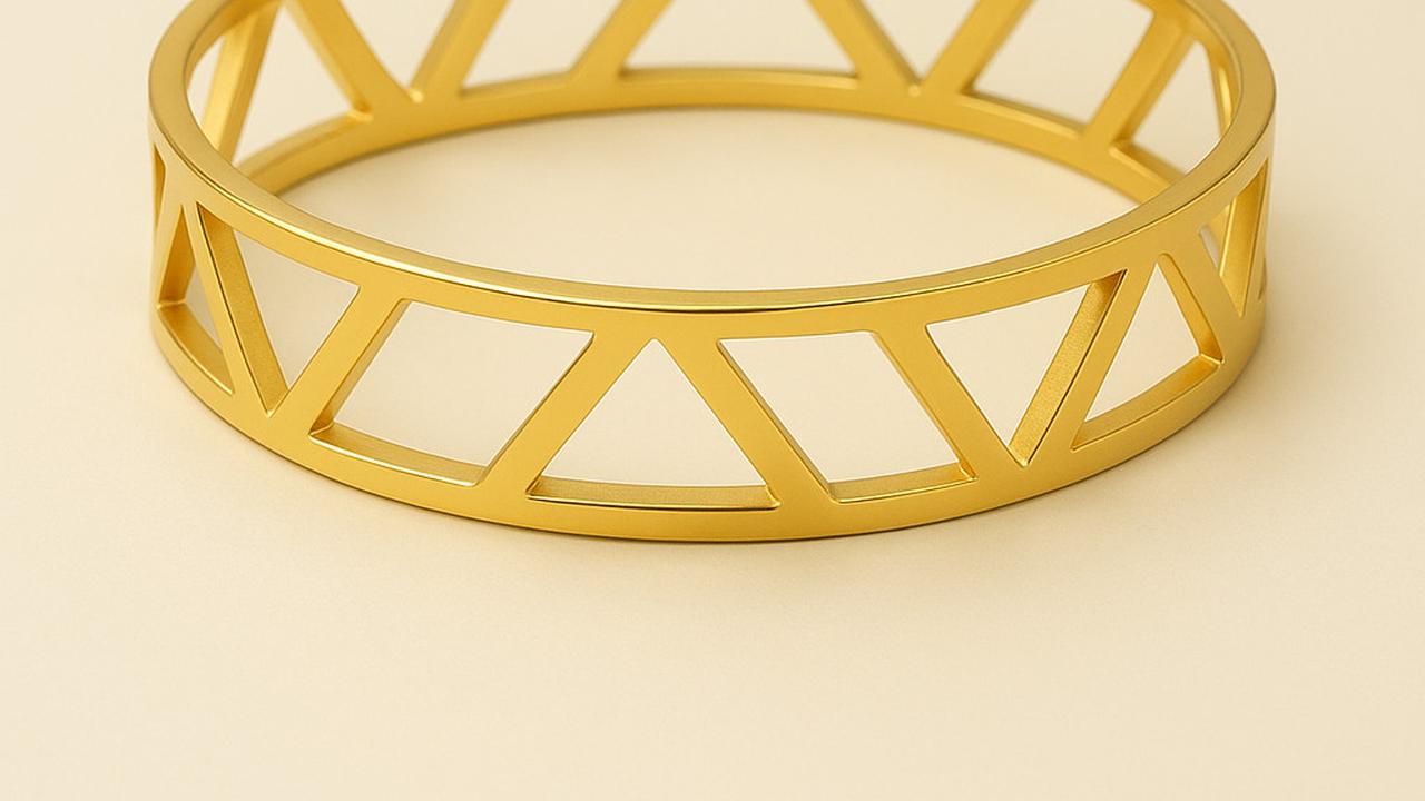 Gelang Emas Bangle 24 Karat Motif Geometris Modern
