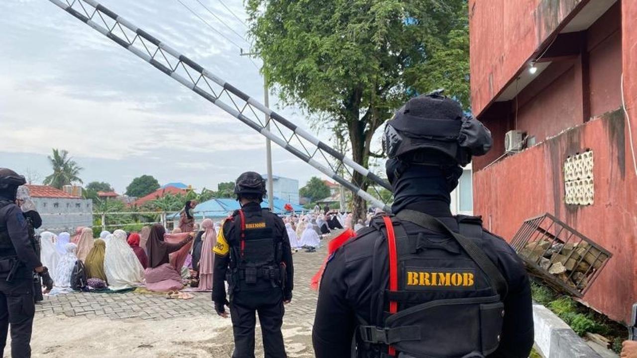 Brimob Sultra Perketat Pengamanan Idul Fitri di Kendari, Jamin Kekhusyukan Umat