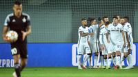 Inter Milan menang 3-1 atas Sheriff Tiraspol pada laga keempat Grup D Liga Champions di Sheriff Stadium, Kamis (4/11/2021) dini hari WIB. (AFP/Sergei Gapon)