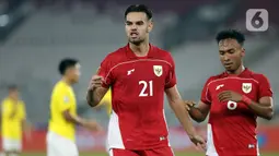 Pemain depan Timnas Indonesia U-23, Jens Raven mencetak enam gol (menit ke-2’, 9’, 31’, 33’, 41’, 62’) untuk kemenangan Garuda Muda. (Liputan6.com/Helmi Fithriansyah)