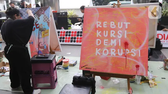 Lewat Guratan Kuas, 20 Seniman Lukis Tumpahkan Kritik Perilaku Korup