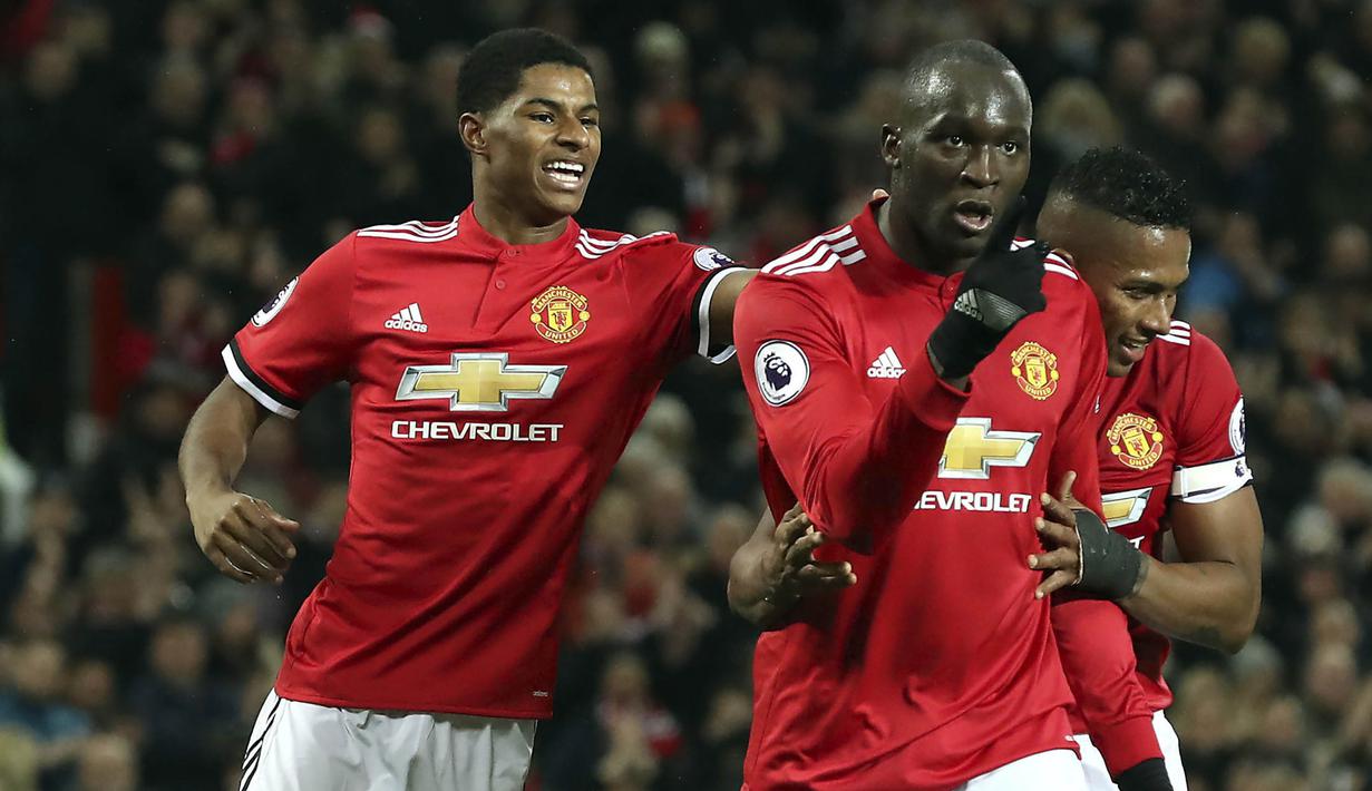 6. Romelu Lukaku (Manchester United) - 14 Gol. (AP/Martin Rickett)