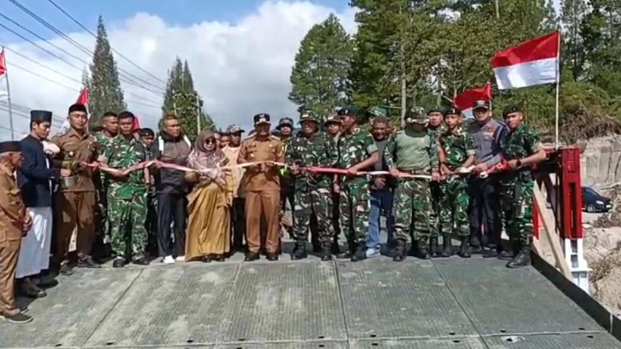 Jembatan Bailey Karang Rejo Rampung Dibangun