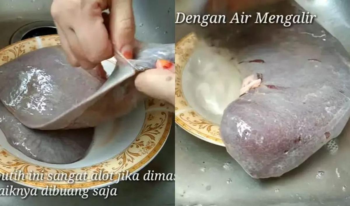 <b>1. Bersihkan Kulit Limpa</b><br>