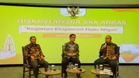 Deputi Eksplorasi, Pengembangan dan Manajemen Wilayah Kerja SKK Migas Benny Lubiantara dalam diskusi media yang diselenggarakan SKK Migas, Rabu (17/5/2023). SKK Migas menargetkan peningkatan investasi eksplorasi hingga USD 3 miliar atau sekitar Rp 45 triliun. (Dok SKK Migas)