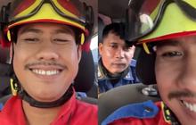 Tetap Happy, Muka Personel Damkar Bengkak saat Bantu Warga Buang Sarang Tawon