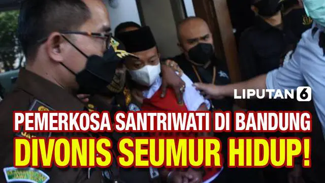 Herry Wirawan, pemerkosa 13 santriwati di Pesantren Bandung resmi divonis hukuman penjara seumur hidup, Selasa (15/02/2022). Vonis ini lebih ringan dari tuntutan jaksa penuntut umum yang memberikan hukuman mati.