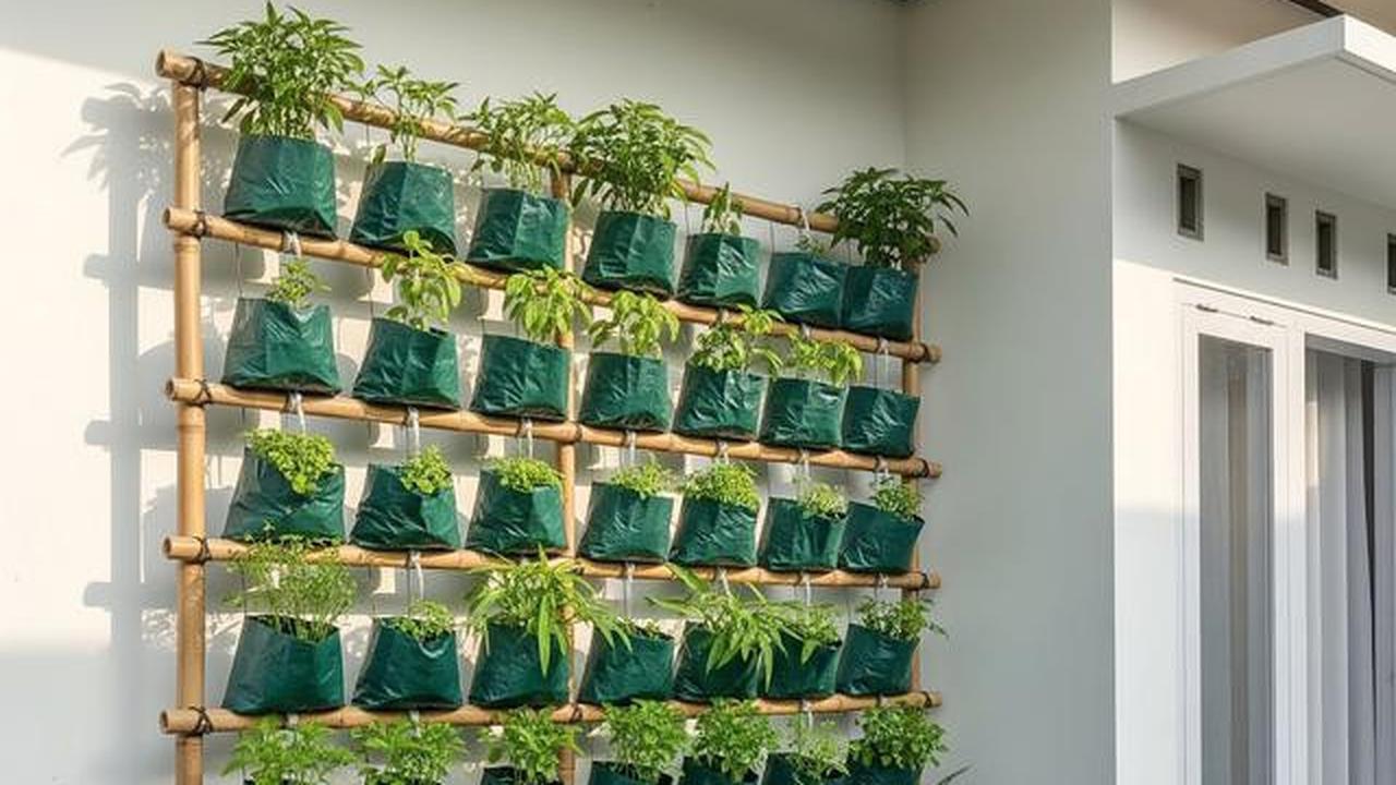 9 Desain Kebun Sayur Vertikal dari Kantong Kresek, Solusi Mandiri Pangan di Lahan Sempit