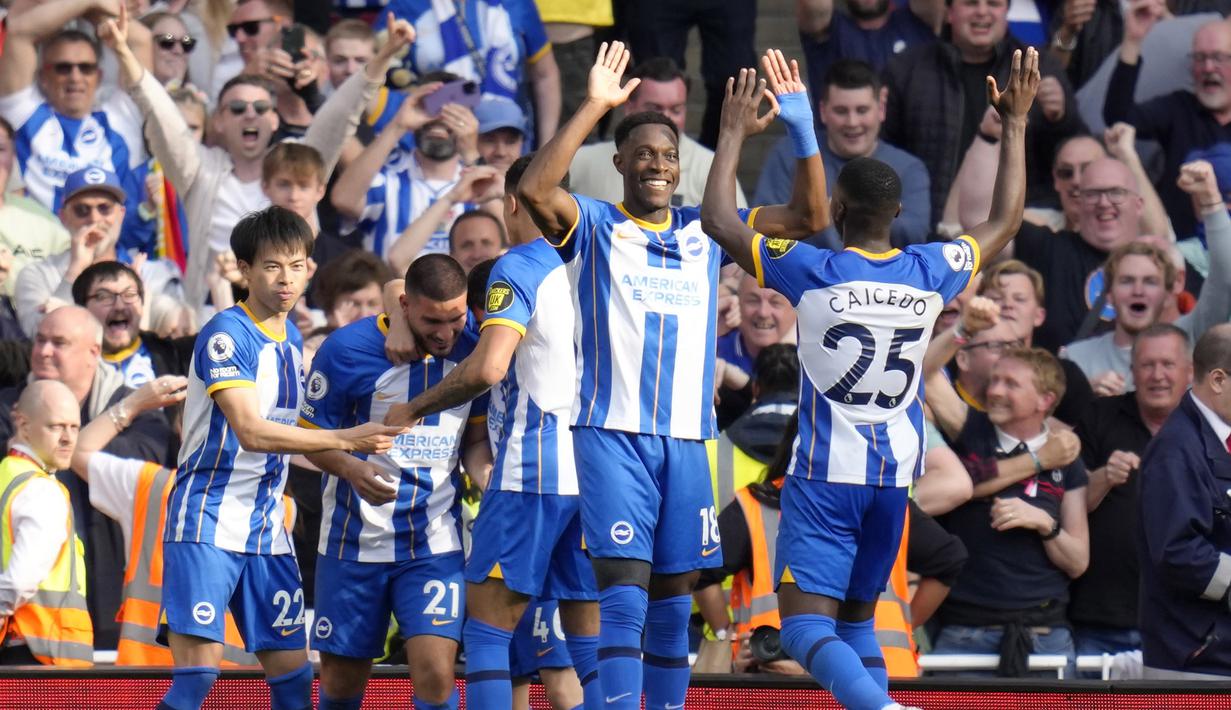Arsenal kembali tersandung dalam persaingan menuju tangga juara Liga Inggris 2022/2023. Pasalnya hari Minggu (14/05/2023), The Gunners dikalahkan Brighton dengan skor 0-3 di Emirates Stadium. (AP Photo/Kirsty Wigglesworth)