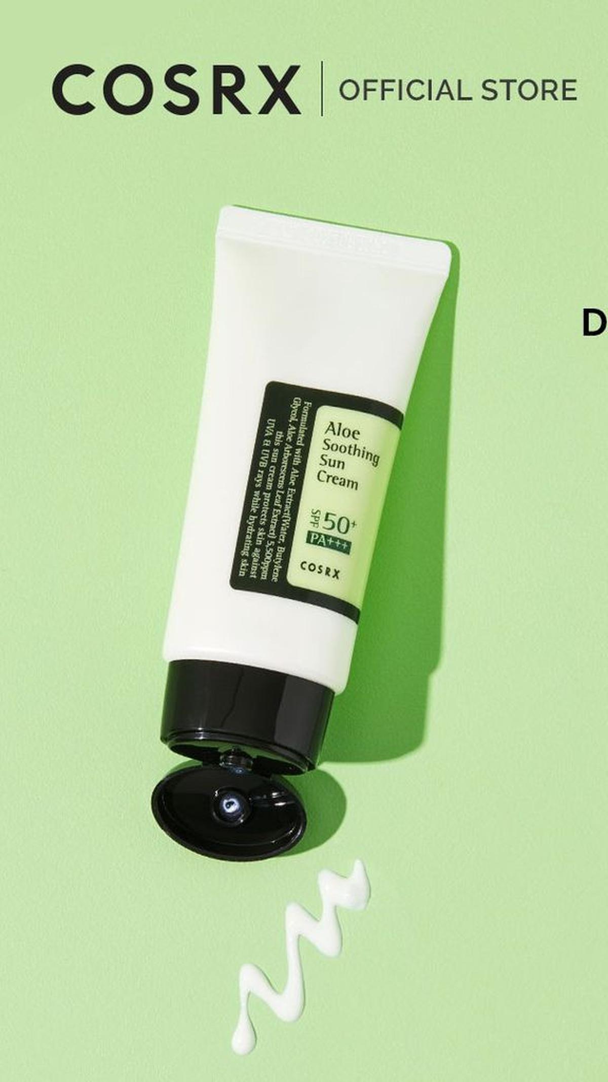 1.&nbsp;COSRX Aloe Soothing Sun Cream SPF50+/PA+++