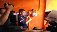 Menteri ESDM Ignasius Jonan meresmikan jaringan gas di Mojokerto, Jumat (9/2/2018). (Liputan6.com/Dian Kurniawan)