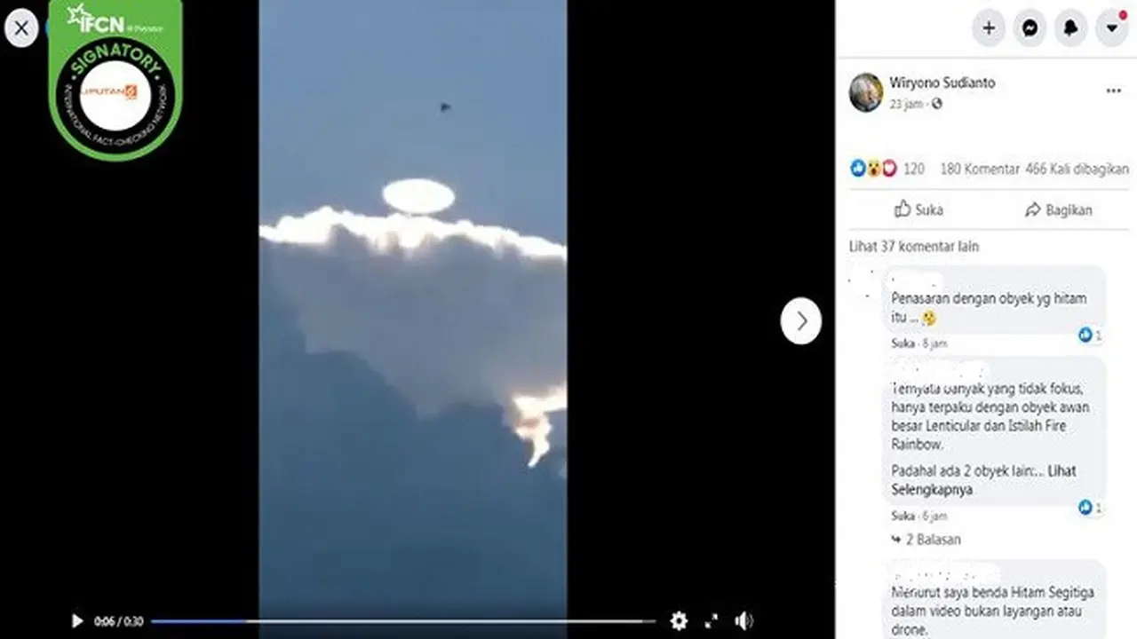 Gambar Tangkapan Layar Video yang Diklaim Penampakan UFO
