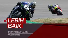 Berita video Maverick Vinales kembali meraih posisi lebih baik dalam balapan dibanding rekan setimnya, Valentino Rossi, di MotoGP 2019.