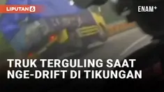 Edan! Truk Terguling Saat Ugal-ugalan di Magetan