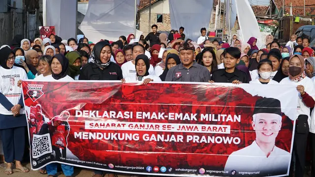 Deklarasi dukungan emak-emak militan se-Jawa Barat mendukung Ganjar Pranowo untuk maju di pilpres 2024 (Istimewa)