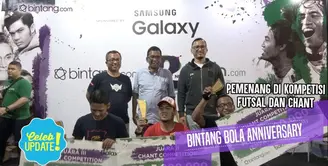 Berikut para pemenang di kompetisi futsal dan chant di acara Samsung Galaxy Bintang Bola Anniversary.