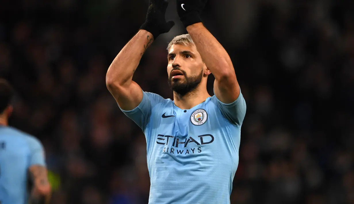 1. Sergio Aguero (Man City) - 18 gol dan 6 assist (AFP/Paul Ellis)