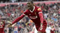 Ekspresi pemain Liverpool, Georginio Wijnaldum saat melawan Stoke City pada lanjutan Premier League di Anfield, Liverpool, (28/4/2018). Liverpool hanya bermain imbang 0-0 melawan Stoke City. (Martin Rickett/PA via AP)