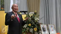 Sofjan Wanandi berpidato saat acara penerimaan penghargaan bagi dirinya di kediaman Kedubes Jepang, Jakarta, (1/12). (Liputan6.com/Angga Yuniar)