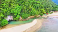 Sungai Tamborasi mengalir langsung ke Laut Flores di Teluk Bone, menciptakan pemandangan menakjubkan. Foto: pikiransultra (Arfandi Ibrahim/Liputan6.com)