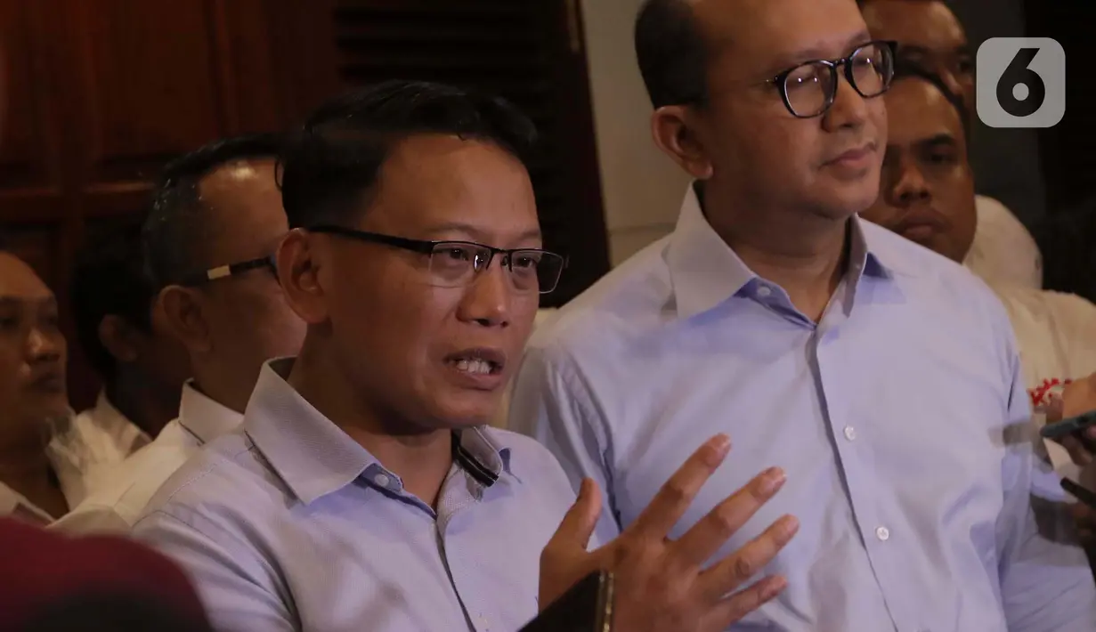 Selain itu, KSPN juga menyatakan dukungan kepada Calon Presiden/Calon Wakil Presiden dari Koalisi Indonesia Maju, Prabowo Subianto dan Gibran Rakabuming Raka. (Liputan6.com/Angga Yuniar)