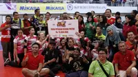 Tim putri Jakarta Pertamina Energi menjuarai putaran kedua Proliga 2017 setelah mengalahkan Batam Sindo BVN di GOR Ken Arok, Malang, Jatim, Minggu (19/3/2017). (Proliga)