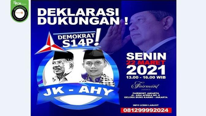 Gambar Tangkapan Layar Poster Hoaks Deklarasi JK-AHY (sumber: WhatsApp)