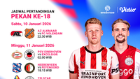 Jadwal Live Streaming Eredivisie Pekan Ke-18, Eksklusif di Vidio