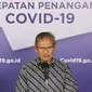 Juru Bicara Pemerintah untuk Penanganan COVID-19 di Indonesia, Achmad Yurianto saat konferensi pers Corona di Graha BNPB, Jakarta, Minggu (31/5/2020). (Dok Badan Nasional Penanggulangan Bencana/BNPB)