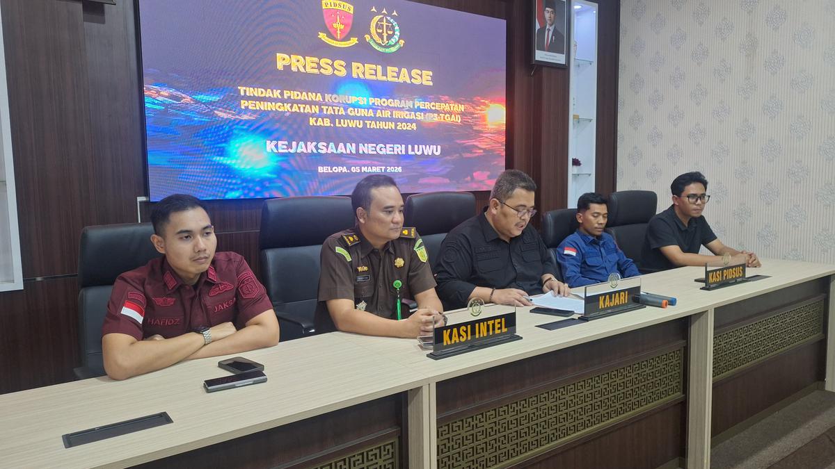 Kejari Luwu Tetapkan 5 Tersangka Korupsi Program Irigasi P3-TGAI, Ada Eks Anggota DPR