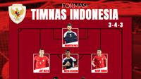 Timnas Indonesia - Formasi 3-4-3 Timnas Indonesia Tim A (Bola.com/Adreanus Titus)