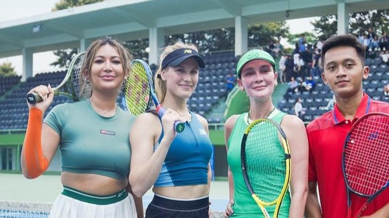 Aldhito Ramadhan dan Luna Maya Bertanding Dengan Eugenie Bouchard dan Maria Selena