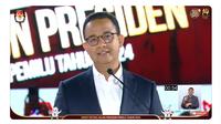 Calon presiden nomor 1 Anies Baswedan saat debat capres ketiga yang digelar KPU pada Minggu (7/1/2024) di Istora, Senayan, Jakarta. (Tangkapan Layar YouTube KPU RI)