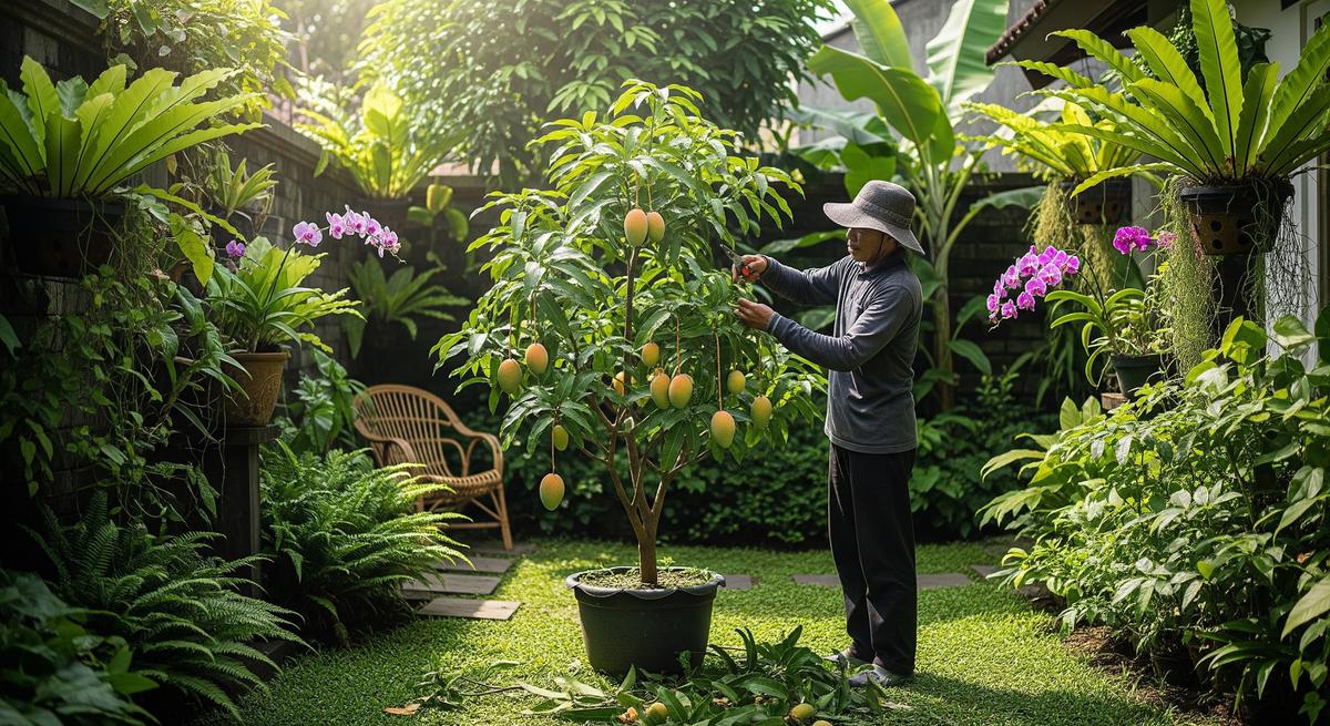 Cara Memangkas Pohon Mangga agar Pendek tetapi Buahnya Semakin Banyak (AI Generated)