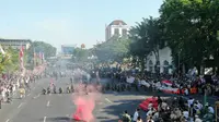 Parade juang 2019 di Surabaya, Jawa Timur (Foto: Liputan6.com/Dian Kurniawan)