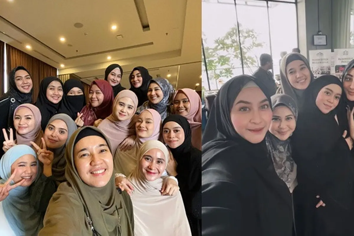 6 Potret Seleb Pengajian Bareng, Lesti Kejora Ikut Kumpul Lagi