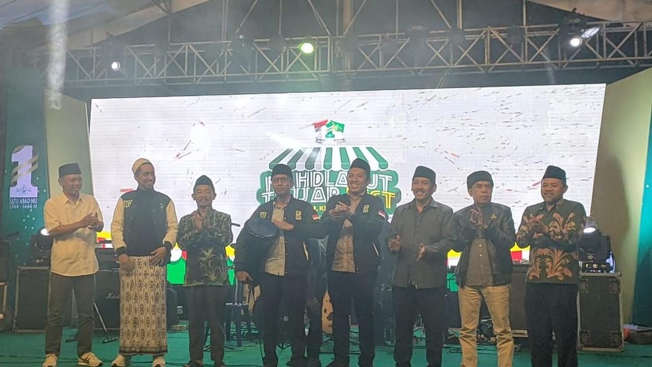 Pembukaan Nahdlatut Tujjar Fest di alun-alun Sidoarjo yang merupakan rangkaian dari peringatan 1 Abad NU resmi dibuka, Rabu (1/2/2023). (Istimewa).