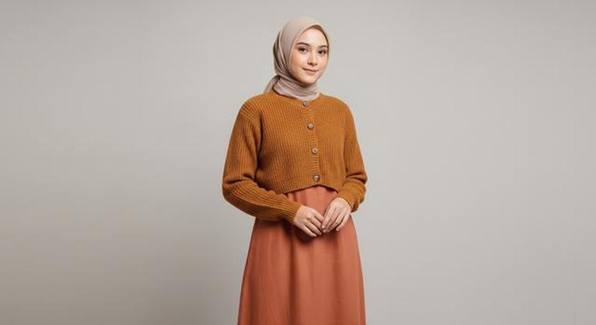 8 Model Gamis Kombinasi Cardigan Terbaru di 2025, Nyaman dan Stylish