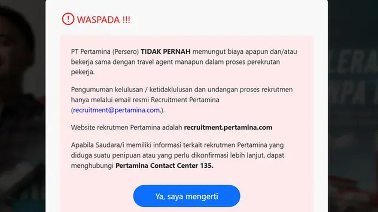 Cara Daftar Lowongan Magang Recruitment Pertamina 2026, Simak Jadwal dan Persyaratannya
