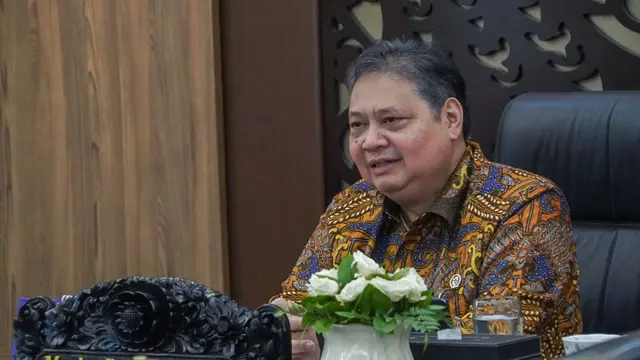 Menteri Koordinator Bidang Perekonomian Airlangga Hartarto dalam Rapat Kerja Teknis Fungsi Reskrim Polri Tahun 2024 yang digelar secara hybrid di Bali, Selasa (15/5/2024) (Foto: Kemenkoperekonomian)
