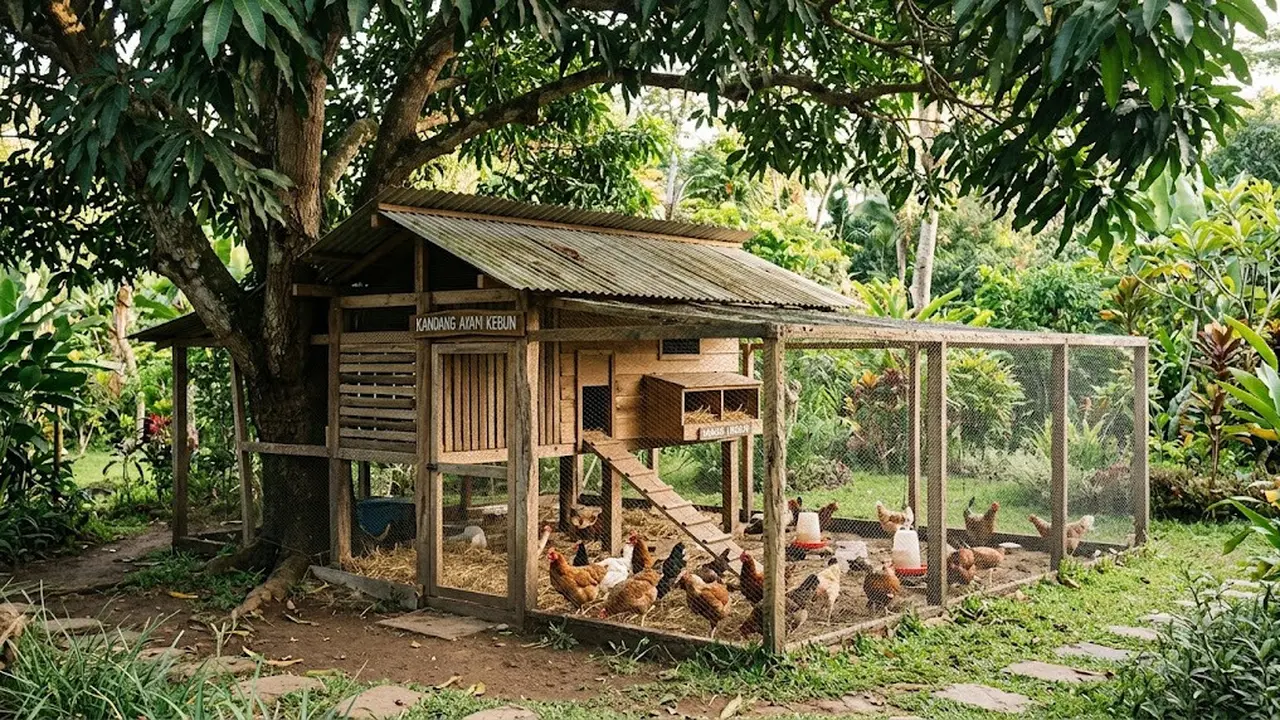 Ide Kandang Ayam yang Bisa Dibuat di Bawah Pohon/AI Generated