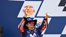Pembalap Movistar Yamaha, Maverick Vinales, finis di posisi kedua pada MotoGP AS di Circuit of the Americas, Senin (23/4/2018) dini hari WIB. (Twitter/Yamaha MotoGP)