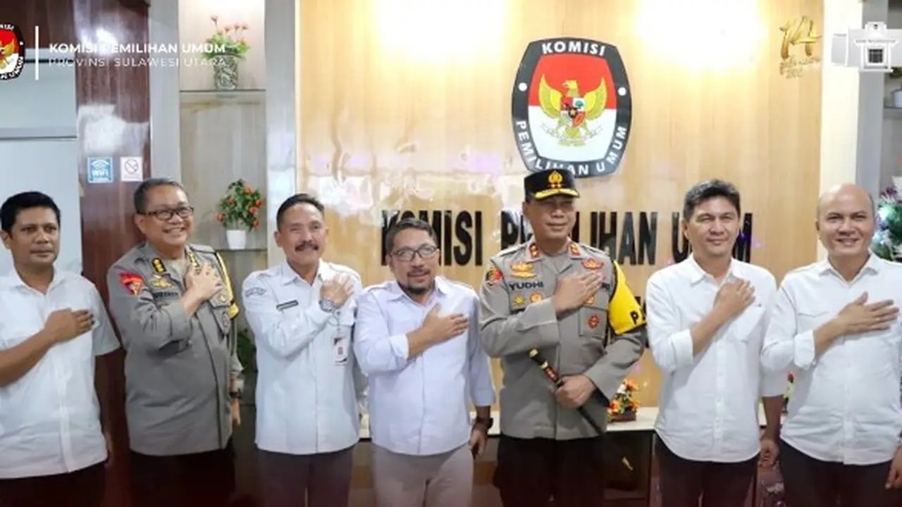 Kapolda Sulut Irjen Pol Yudhiawan bertemu dengan pihak KPU Sulut, Selasa (9/1/2024).